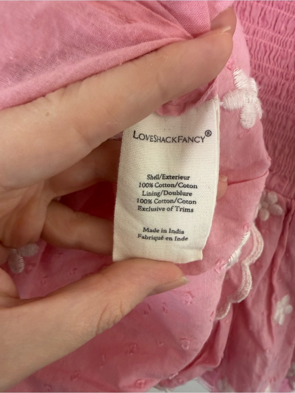 LoveShackFancy Aqua Halter Mini Dress Candy Pink Floral Embroidered XS - Picture 7 of 7